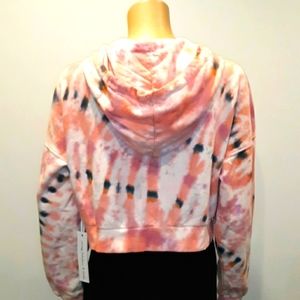 Young fabulous & broke pink tie dye sweatshirt hoodie Jacket S NWT